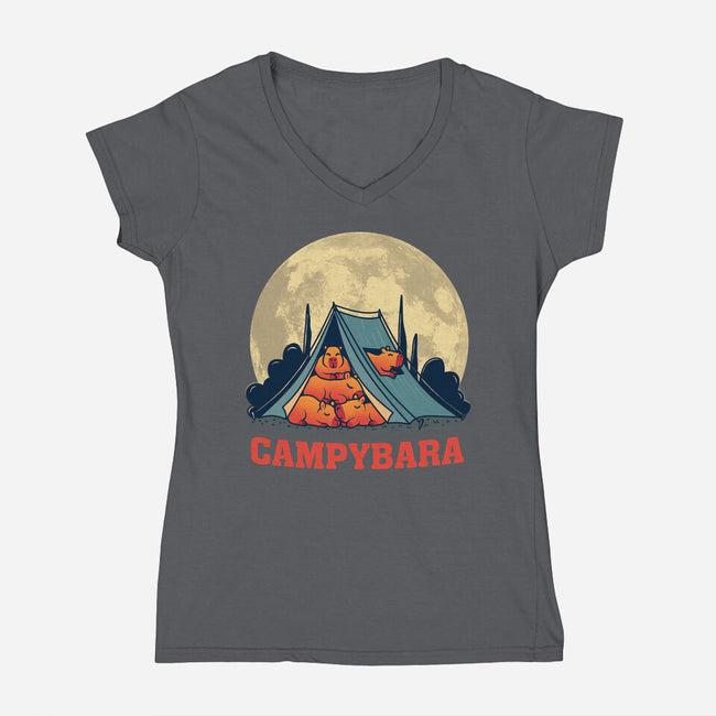 Campy-bara-Womens-V-Neck-Tee-erion_designs