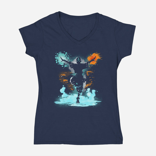 The Elemental Master-Womens-V-Neck-Tee-kharmazero