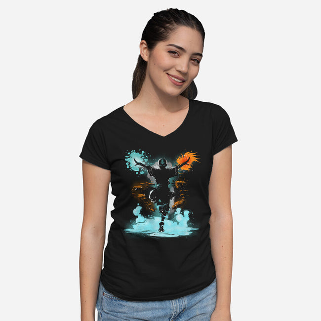 The Elemental Master-Womens-V-Neck-Tee-kharmazero
