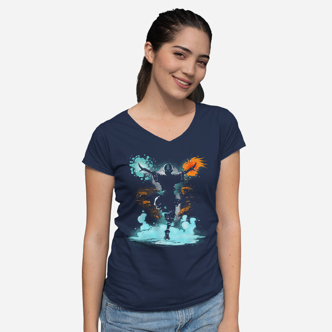 The Elemental Master-Womens-V-Neck-Tee-kharmazero