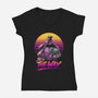 Bounty Hunter In Retro-Womens-V-Neck-Tee-ddjvigo