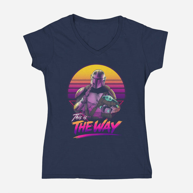 Bounty Hunter In Retro-Womens-V-Neck-Tee-ddjvigo