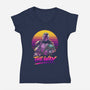 Bounty Hunter In Retro-Womens-V-Neck-Tee-ddjvigo
