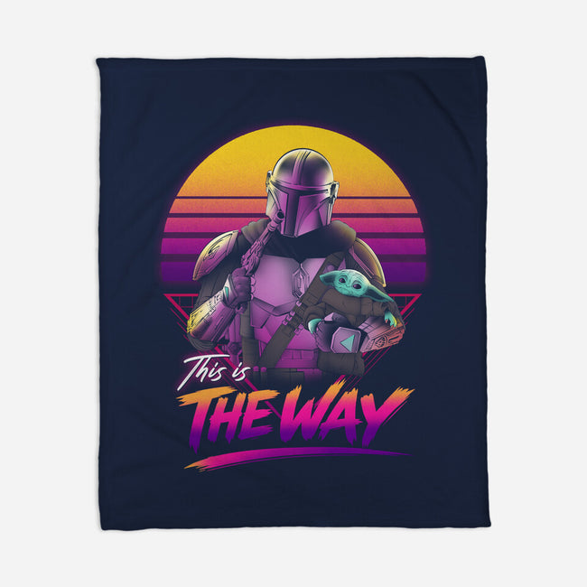 Bounty Hunter In Retro-None-Fleece-Blanket-ddjvigo