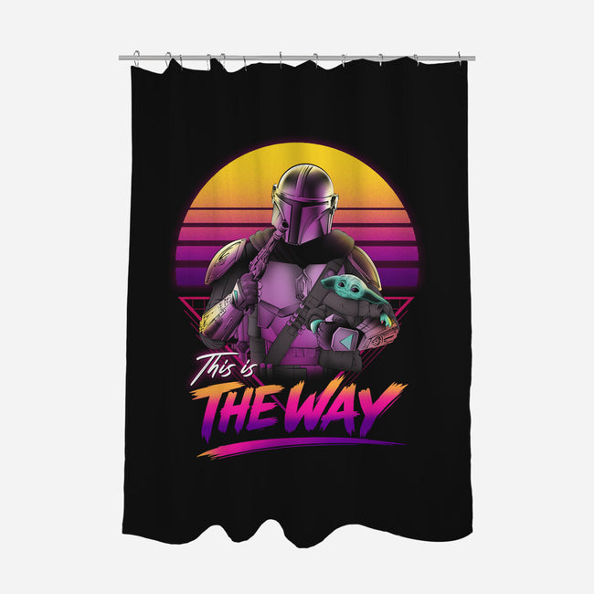 Bounty Hunter In Retro-None-Polyester-Shower Curtain-ddjvigo