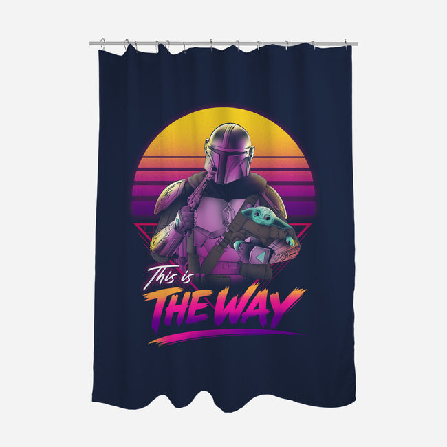 Bounty Hunter In Retro-None-Polyester-Shower Curtain-ddjvigo