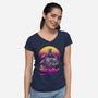 Bounty Hunter In Retro-Womens-V-Neck-Tee-ddjvigo