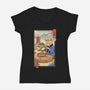 Bonsai Cat Meowster-Womens-V-Neck-Tee-vp021
