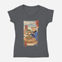 Bonsai Cat Meowster-Womens-V-Neck-Tee-vp021