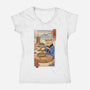 Bonsai Cat Meowster-Womens-V-Neck-Tee-vp021