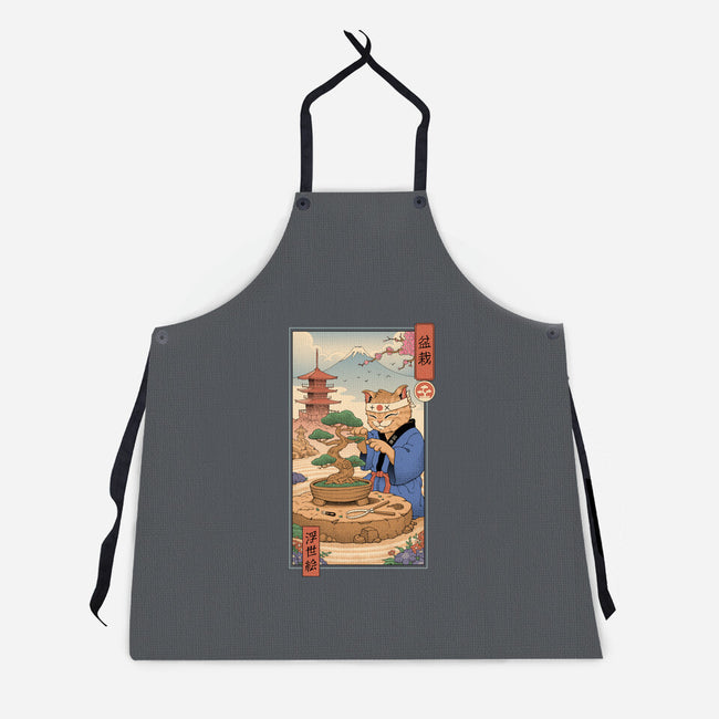 Bonsai Cat Meowster-Unisex-Kitchen-Apron-vp021