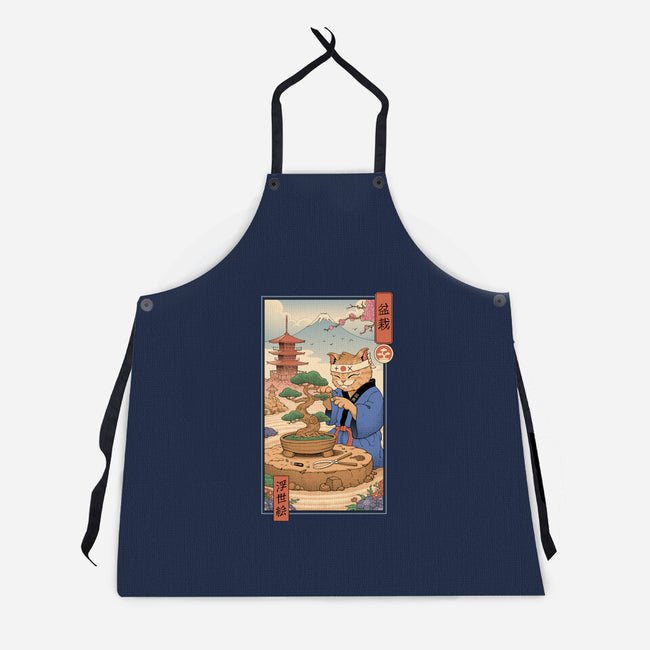 Bonsai Cat Meowster-Unisex-Kitchen-Apron-vp021
