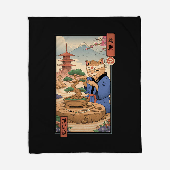 Bonsai Cat Meowster-None-Fleece-Blanket-vp021