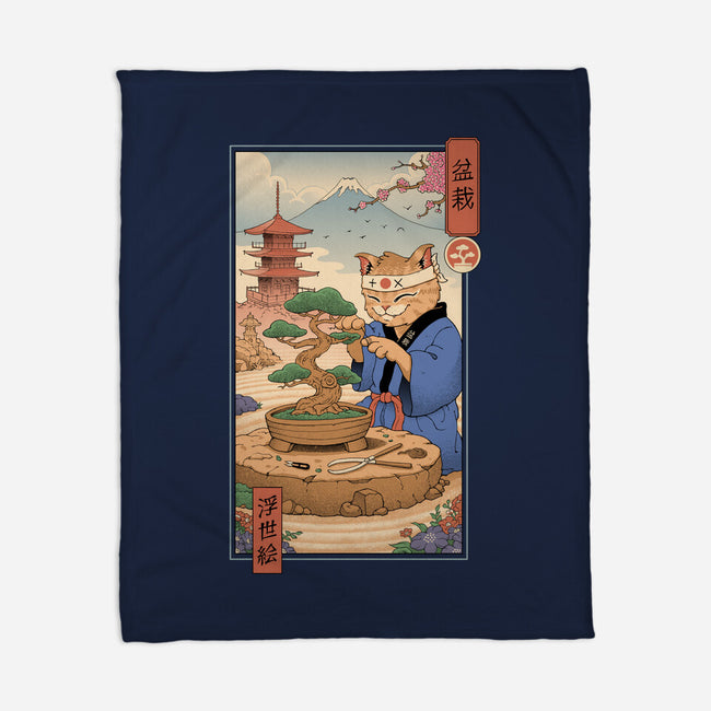 Bonsai Cat Meowster-None-Fleece-Blanket-vp021