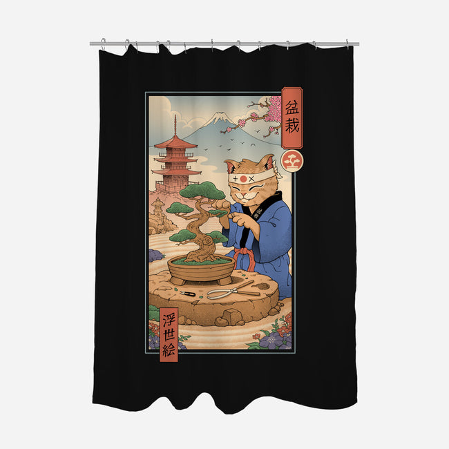Bonsai Cat Meowster-None-Polyester-Shower Curtain-vp021