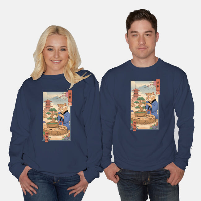 Bonsai Cat Meowster-Unisex-Crew Neck-Sweatshirt-vp021