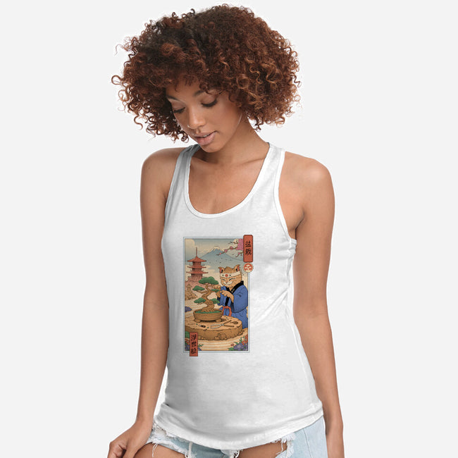 Bonsai Cat Meowster-Womens-Racerback-Tank-vp021