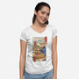 Bonsai Cat Meowster-Womens-V-Neck-Tee-vp021