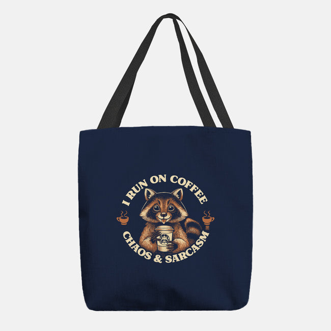 I Run On Coffee Chaos And Sarcasm-None-Basic Tote-Bag-worlddominationforcats