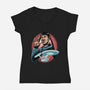Journey To The Unknown-Womens-V-Neck-Tee-glitchygorilla