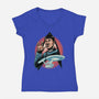 Journey To The Unknown-Womens-V-Neck-Tee-glitchygorilla