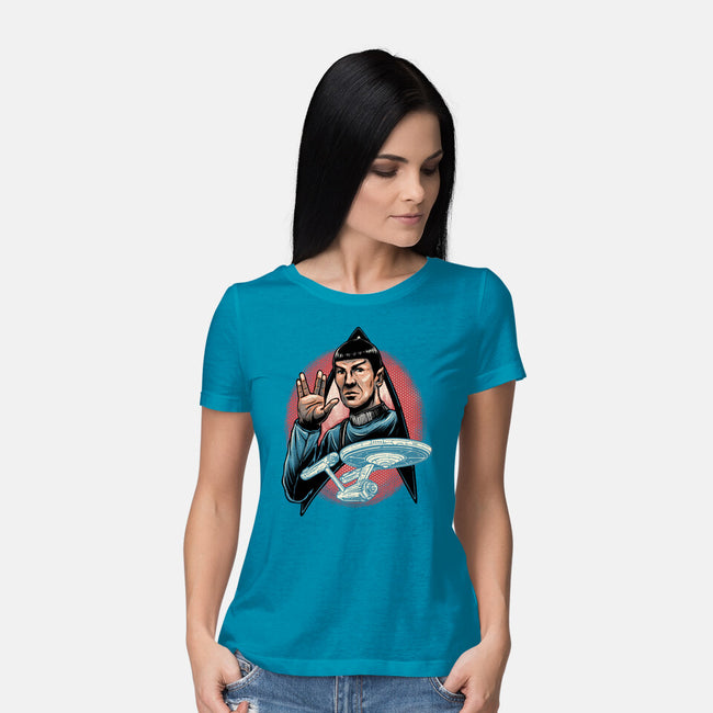 Journey To The Unknown-Womens-Basic-Tee-glitchygorilla