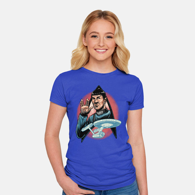 Journey To The Unknown-Womens-Fitted-Tee-glitchygorilla