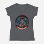 Seek Annihilation-Womens-V-Neck-Tee-glitchygorilla