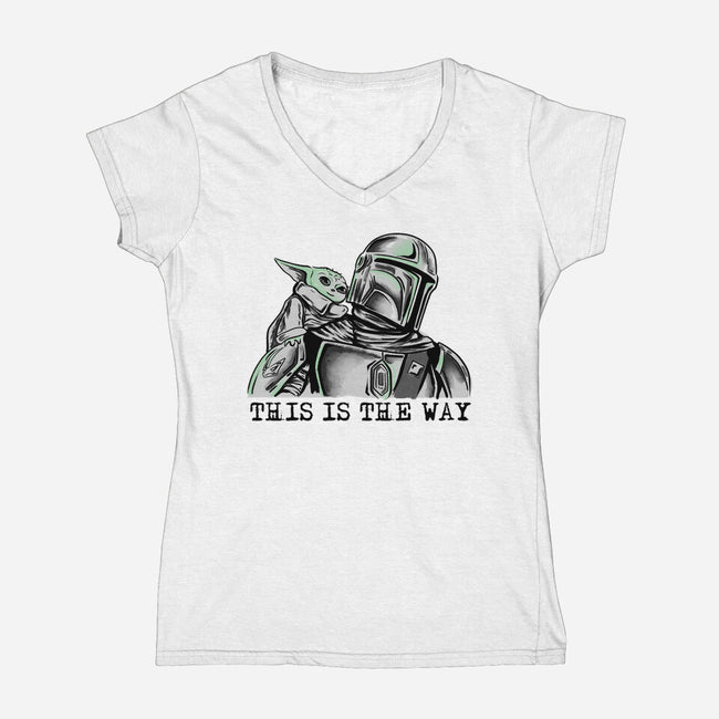 This Is The Way Boy-Womens-V-Neck-Tee-nickzzarto