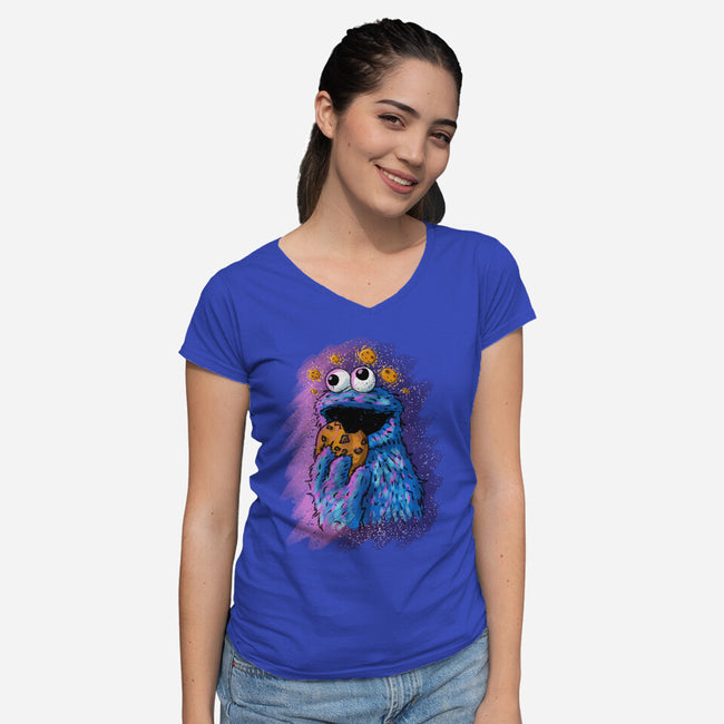 Cookie Fantasy-Womens-V-Neck-Tee-nickzzarto