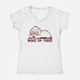Woke Up Tired Sloth-Womens-V-Neck-Tee-TechraNova