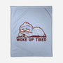 Woke Up Tired Sloth-None-Fleece-Blanket-TechraNova