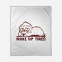 Woke Up Tired Sloth-None-Fleece-Blanket-TechraNova