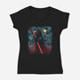 Starry Shadow Lord-Womens-V-Neck-Tee-zascanauta