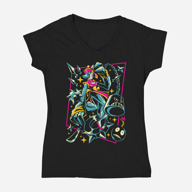 Weapons Galore-Womens-V-Neck-Tee-arace