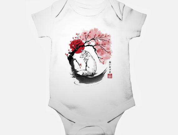 White Kitsune Sumi-e