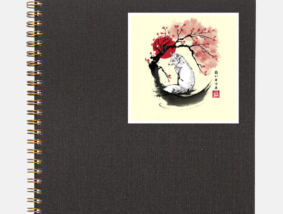 White Kitsune Sumi-e