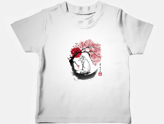 White Kitsune Sumi-e