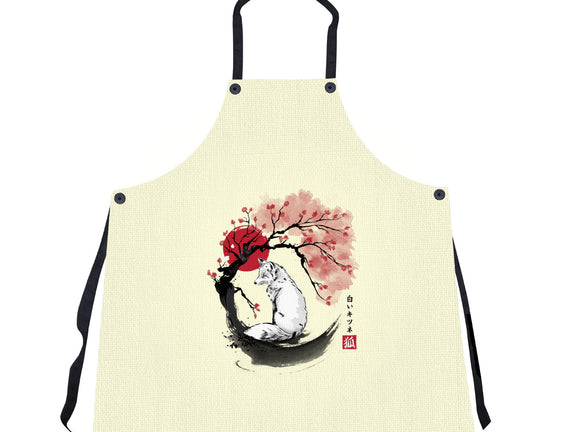 White Kitsune Sumi-e