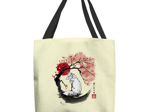 White Kitsune Sumi-e