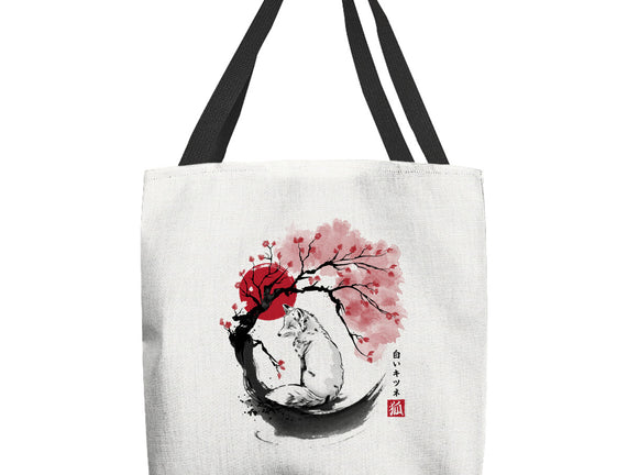 White Kitsune Sumi-e