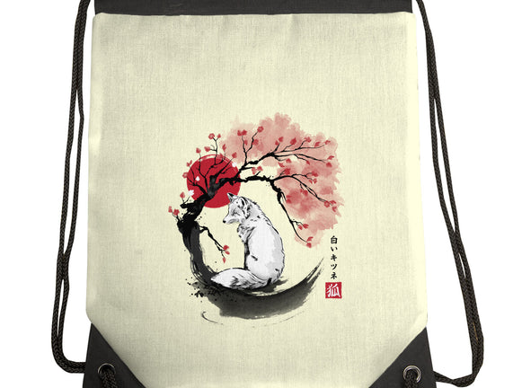 White Kitsune Sumi-e
