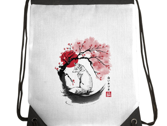 White Kitsune Sumi-e