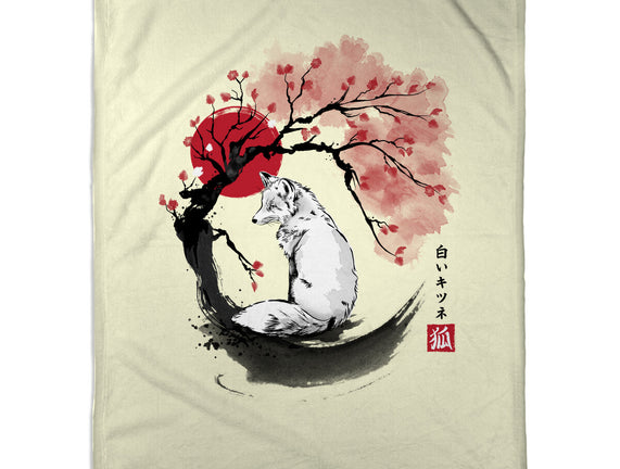 White Kitsune Sumi-e