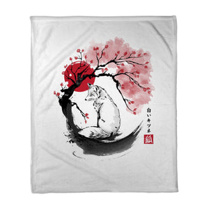 White Kitsune Sumi-e