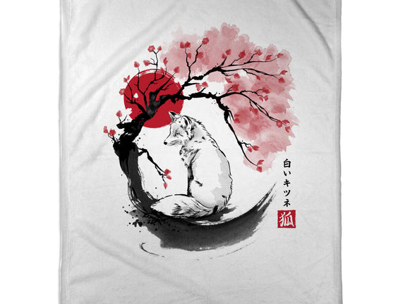 White Kitsune Sumi-e
