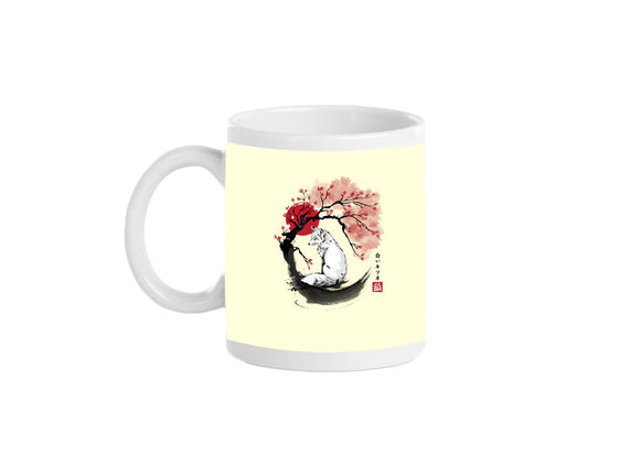 White Kitsune Sumi-e