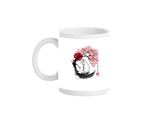 White Kitsune Sumi-e