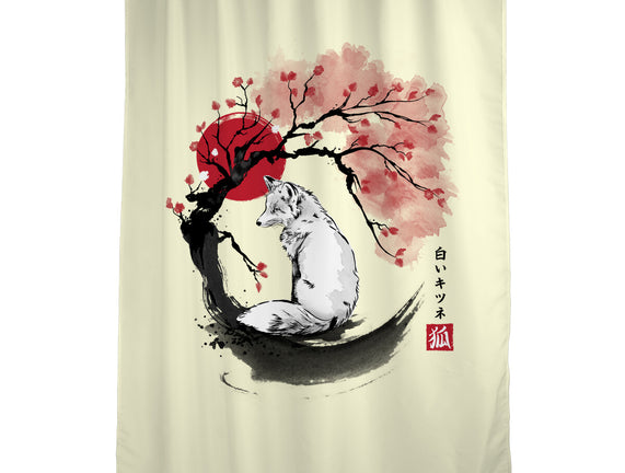 White Kitsune Sumi-e