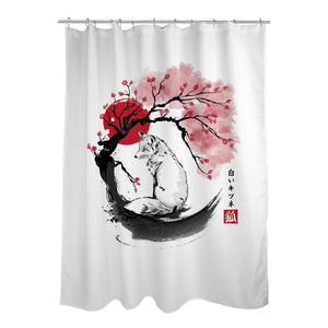 White Kitsune Sumi-e